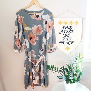 Ava & Viv Floral Print 3/4 Sleeve Dress
